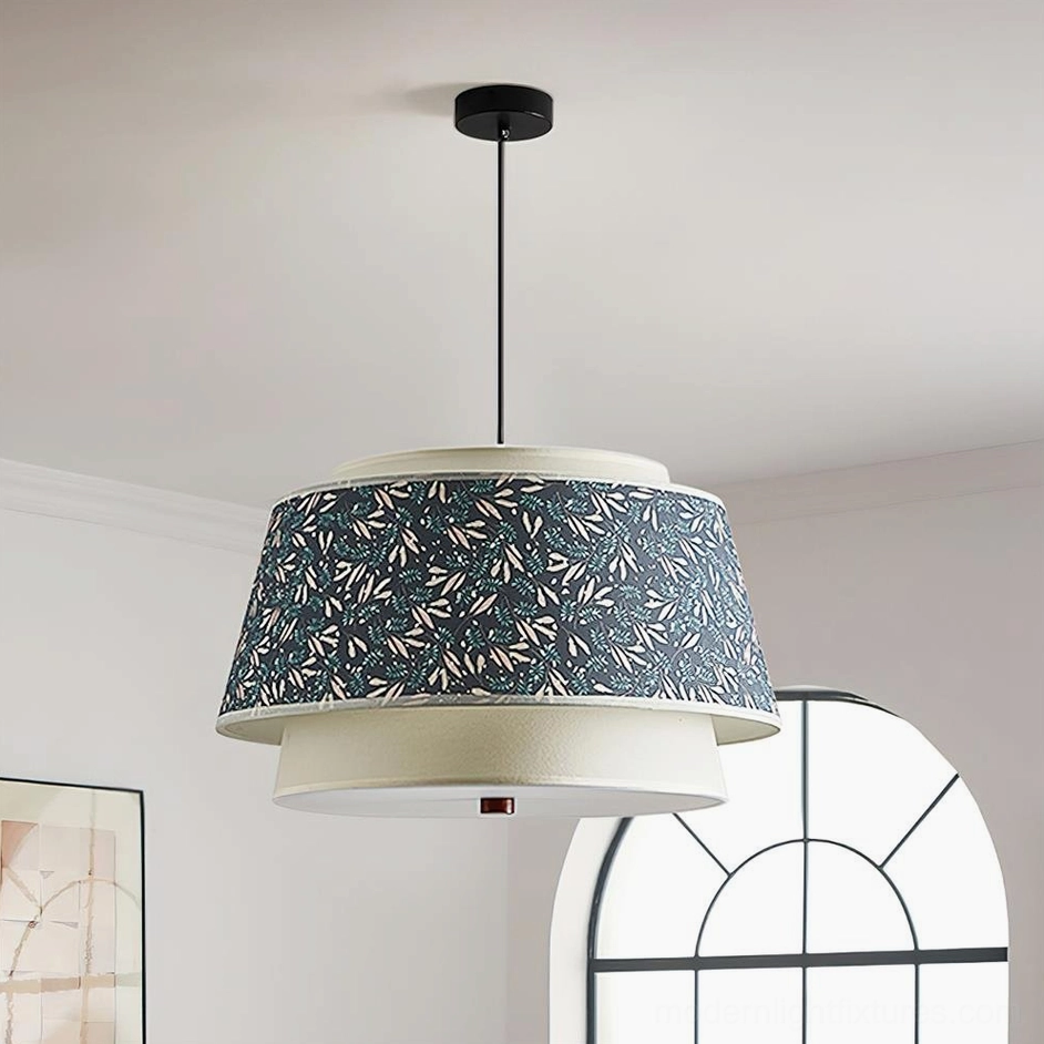 Scandinavian tiered pendant light in green color option showcasing Nordic design aesthetic