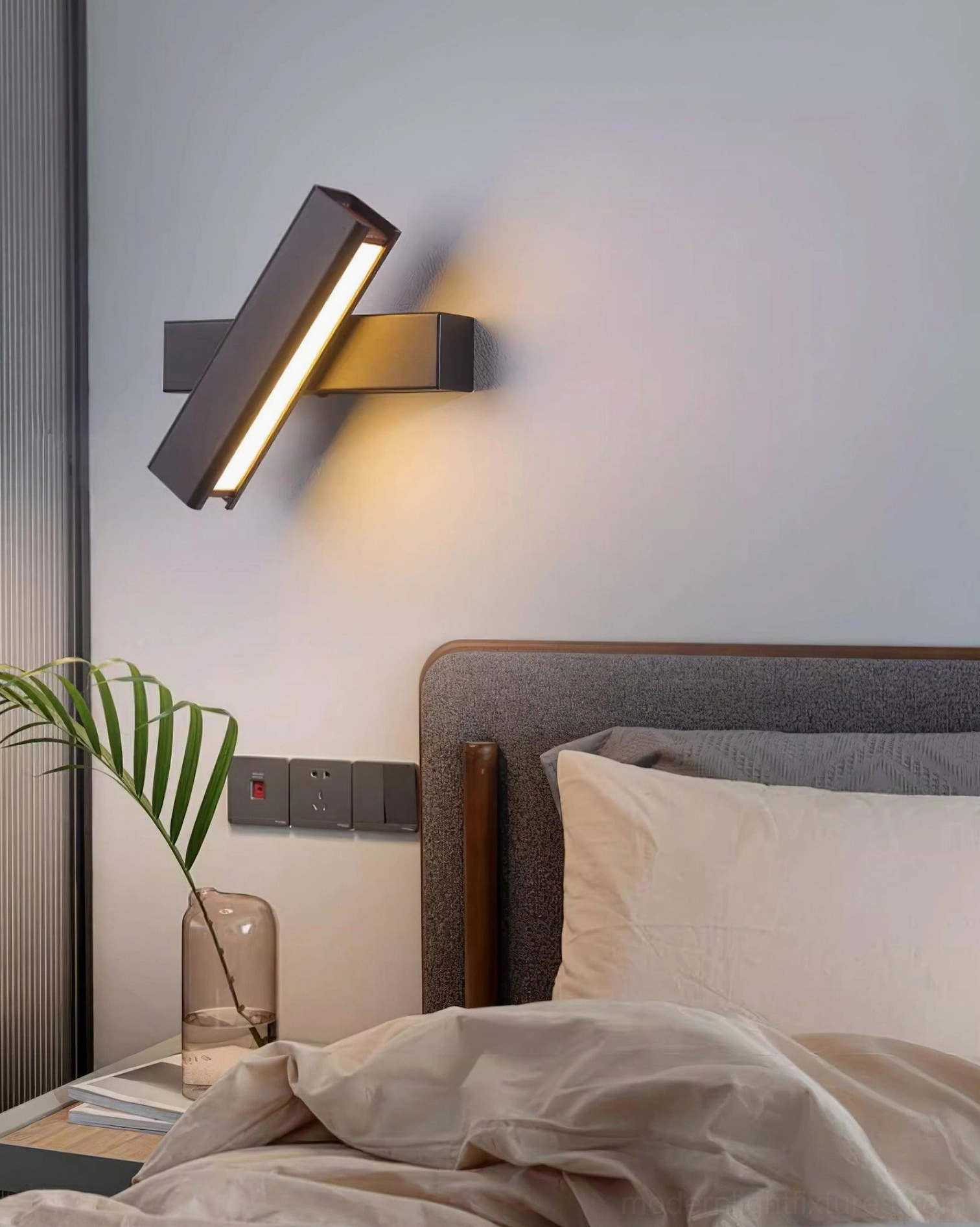 Scandinavian rotatable wall lamp showing adjustable functionality and minimalist design aesthetic