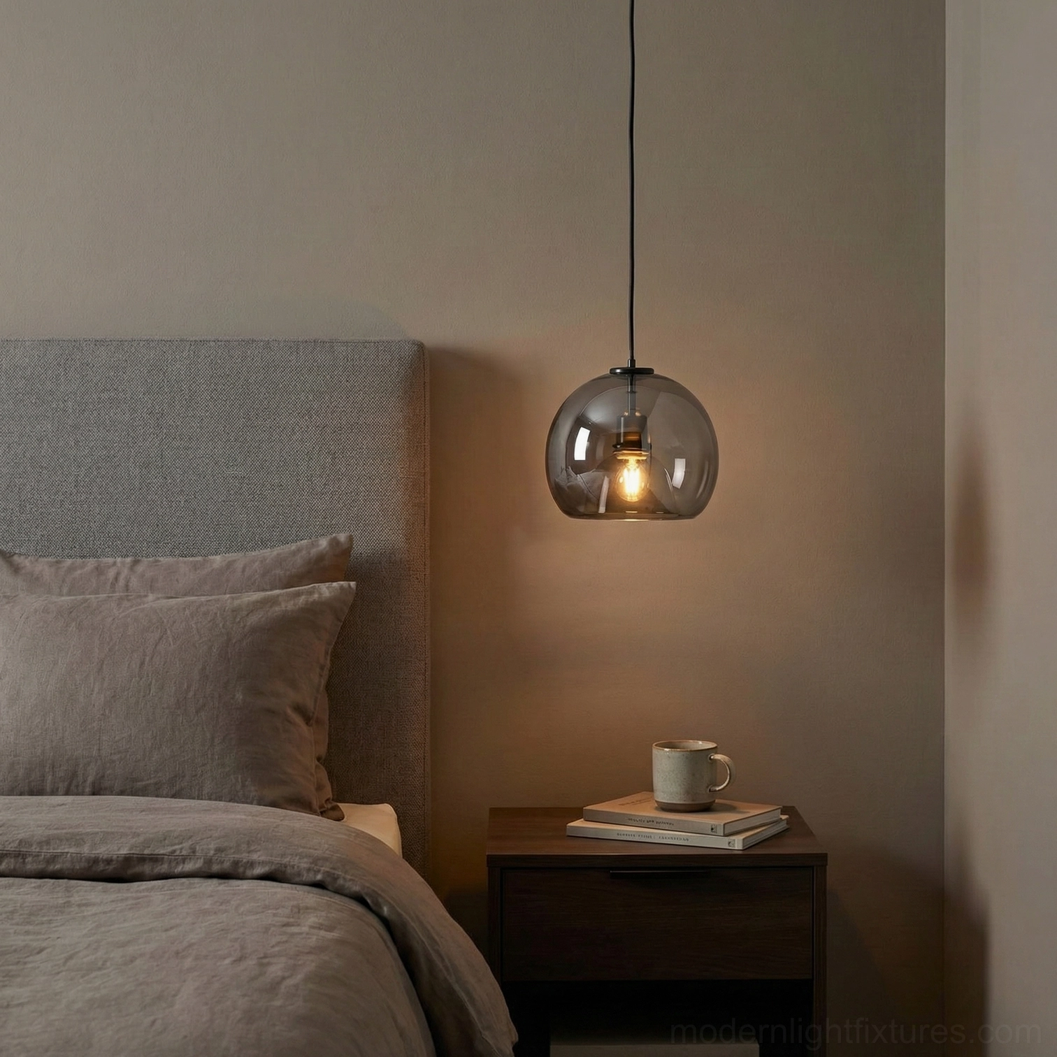 Sedona pendant light installation showing adjustable wire suspension and height customization