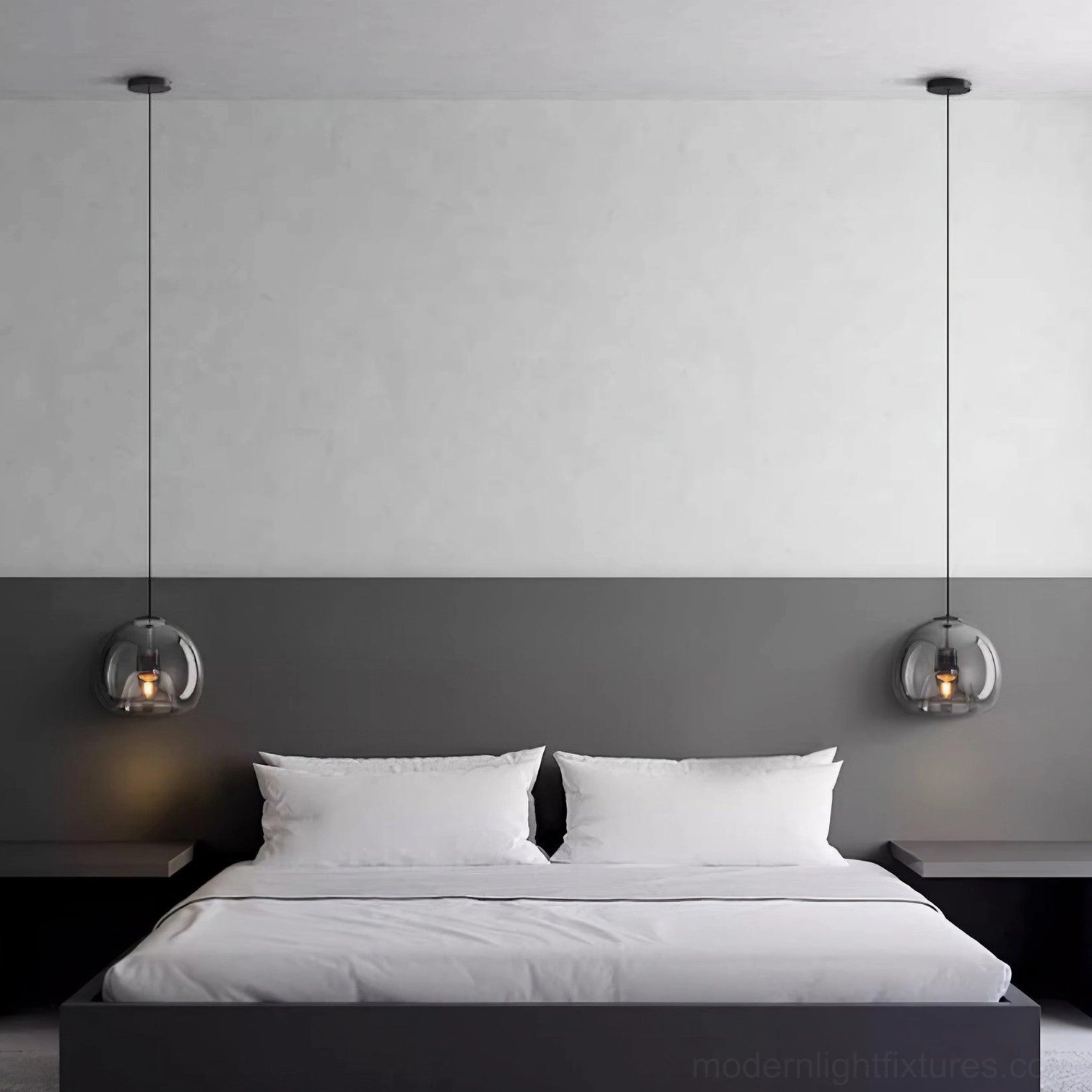 Sedona pendant light fixture detail showing glass shade quality and light transmission