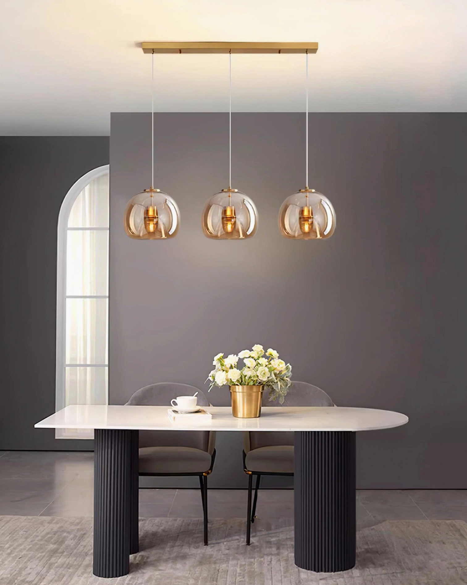 Sedona pendant light in modern apartment or loft with industrial design elements