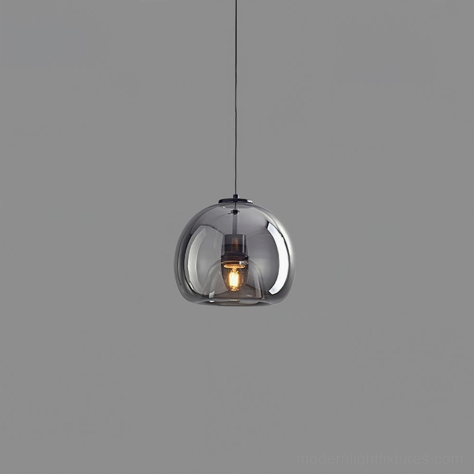 Sedona single black smoked glass pendant light in contemporary retail or hospitality setting