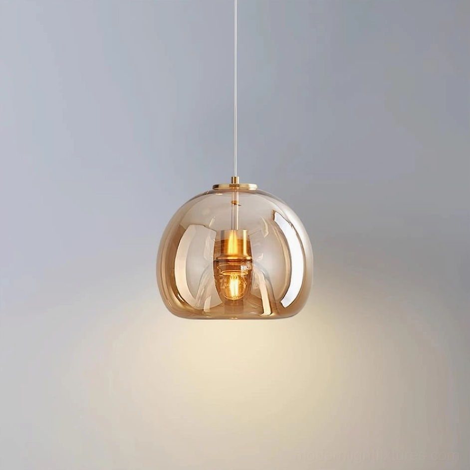 Sedona single pendant light creating focal point in minimalist modern bedroom or study