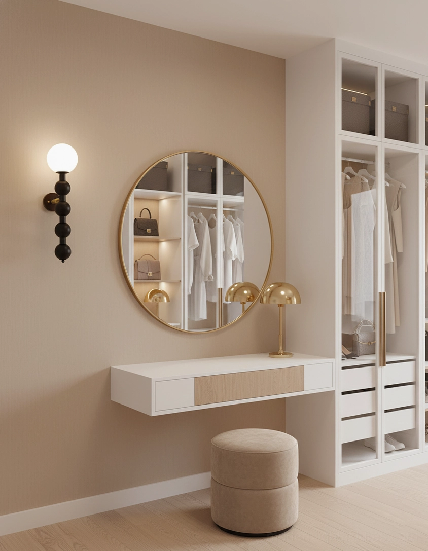 Selene beaded wall sconce architectural lighting element in modern residential space