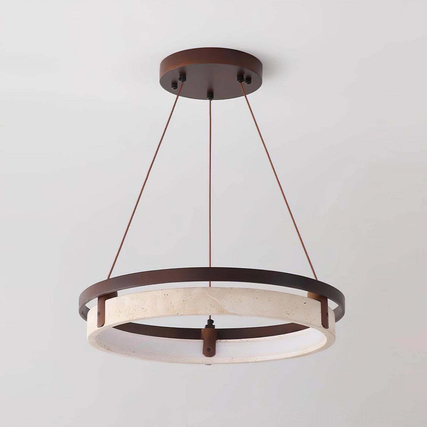 Selvino large 63cm travertine ring chandelier statement lighting feature