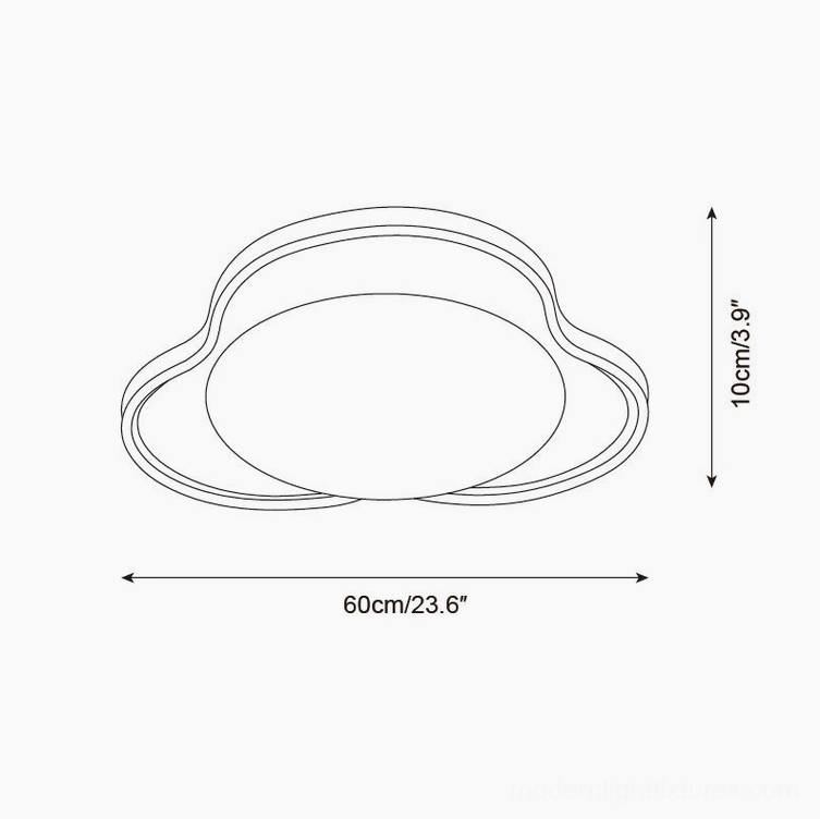 Seraphis flower ceiling light side profile view emphasizing minimalist design