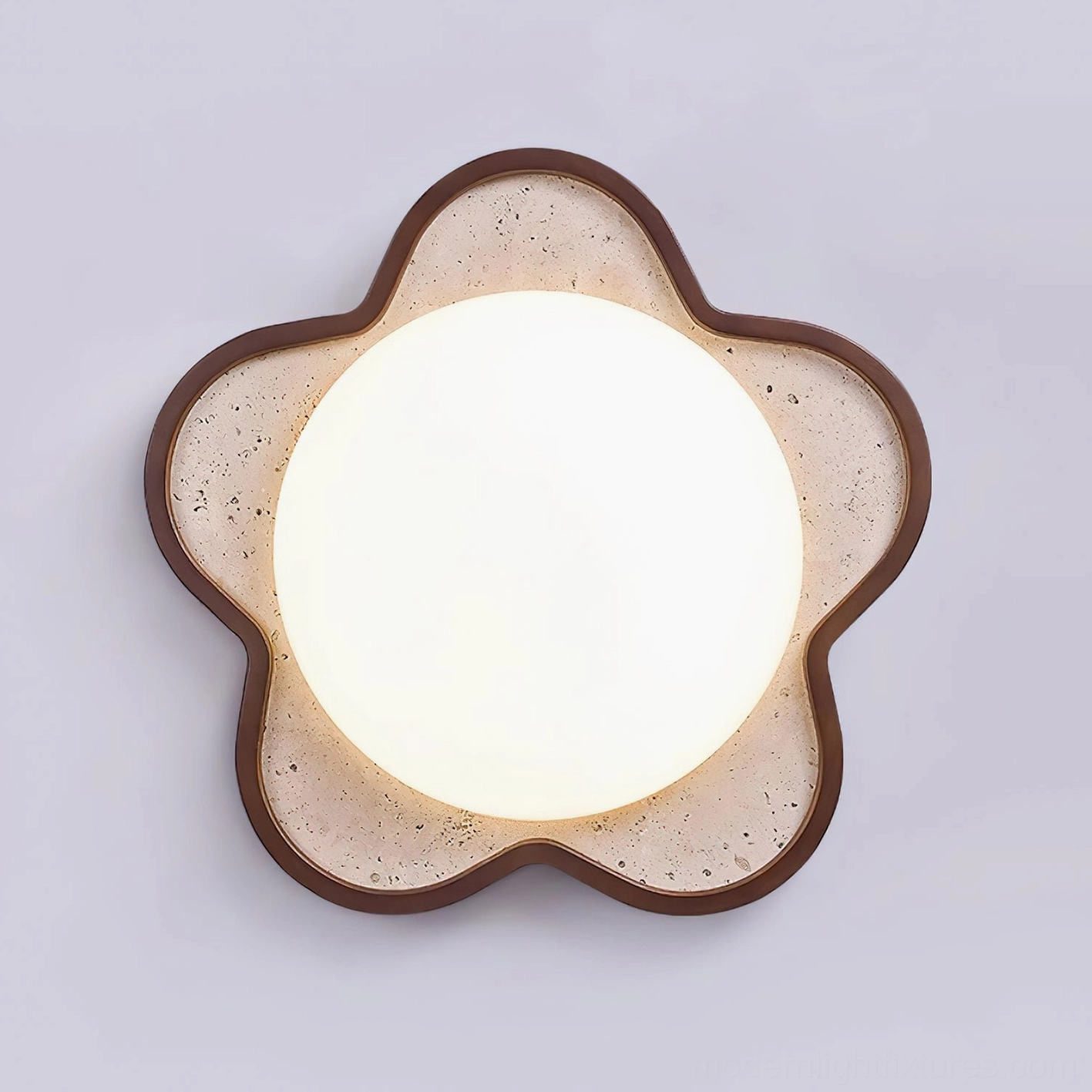 Seraphis travertine ceiling light adapting to contemporary interior design styles