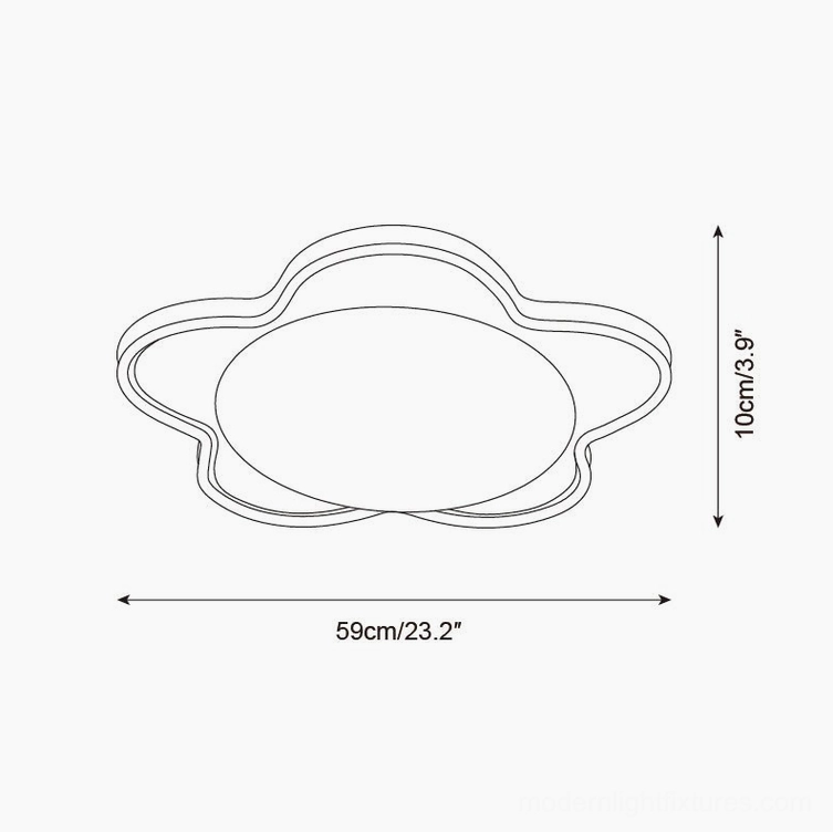 Seraphis Model A large ceiling light technical specification 59cm x 10cm