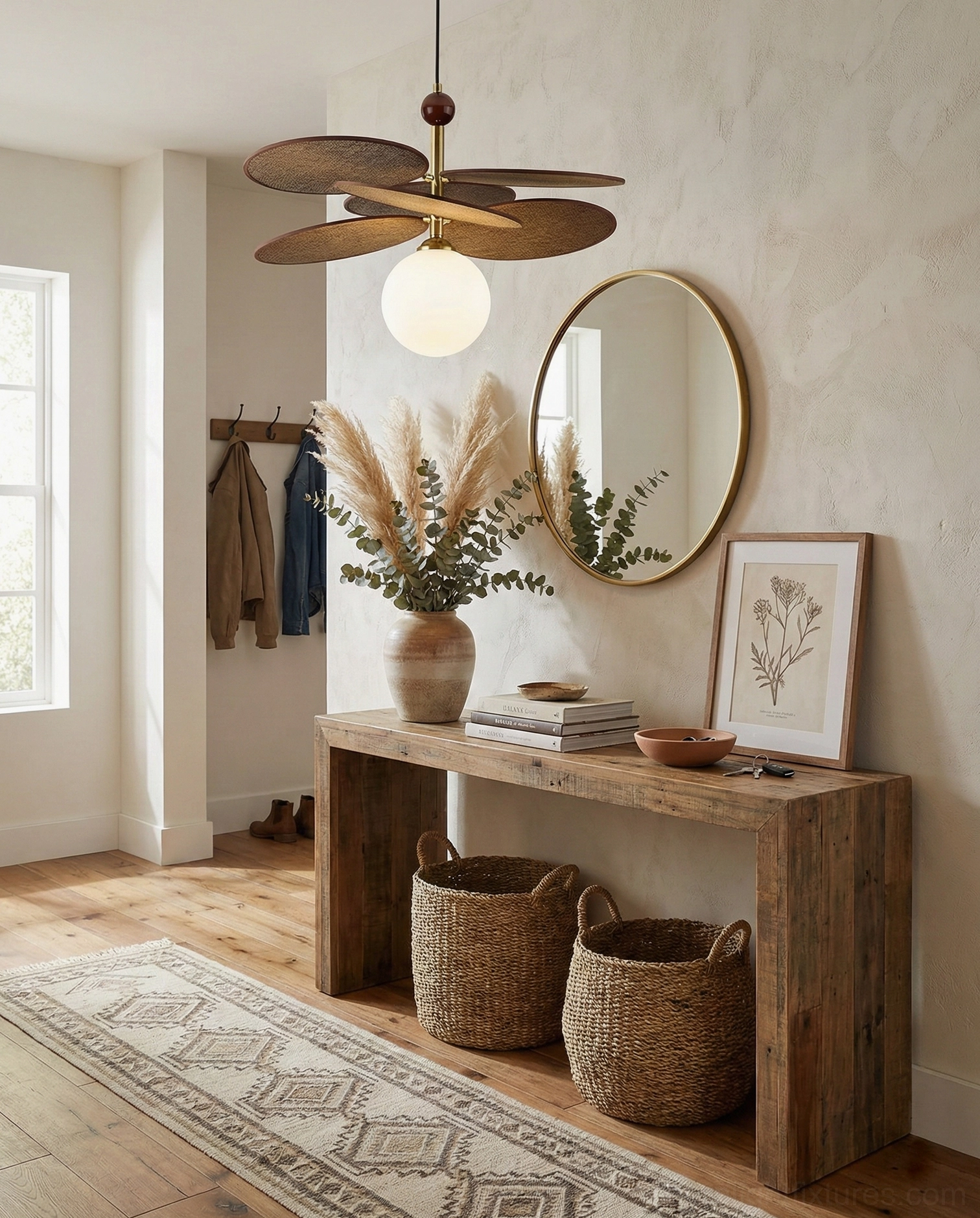 Multiple Seraphis pendant lights grouped together creating symmetrical architectural lighting installation