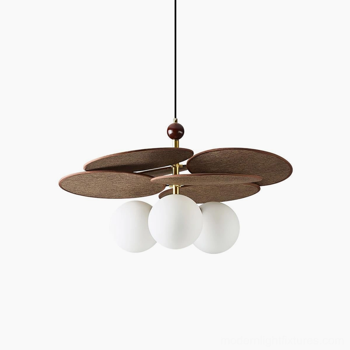 Seraphis Model D large pendant light in brown and white finish suspended in modern dining area