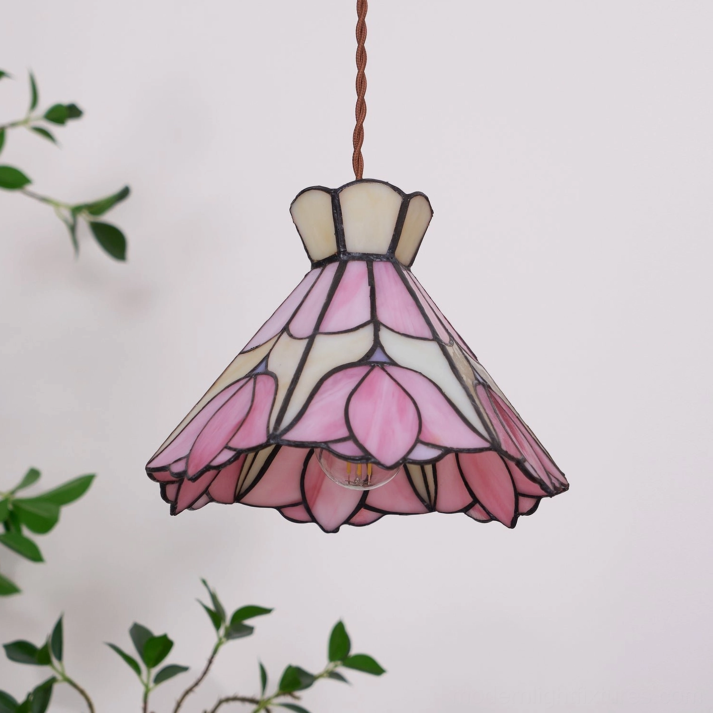Serena Tiffany pendant light modern contemporary residential interior showcase ambiance