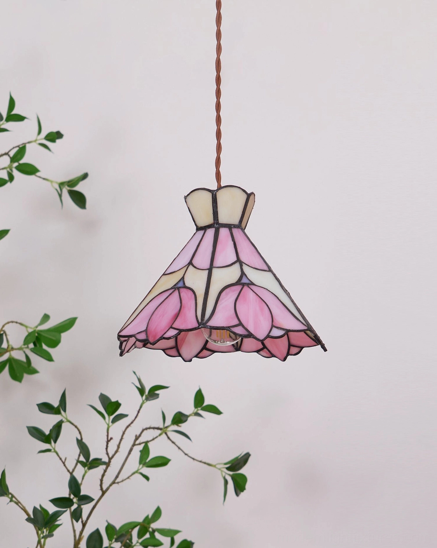 Serena Tiffany-style stained glass pendant light dimmer control mood setting versatility