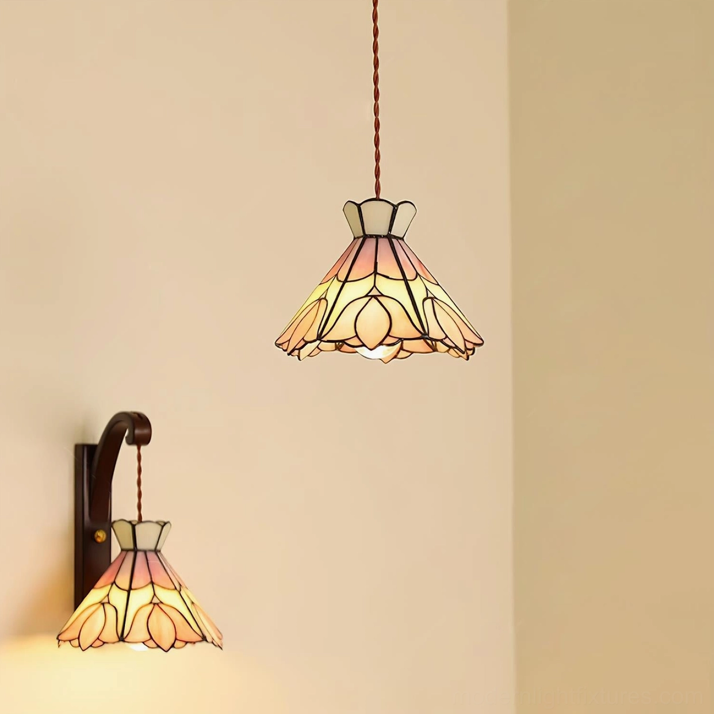 Serena stained glass pendant light multiple interior setting examples and styling applications