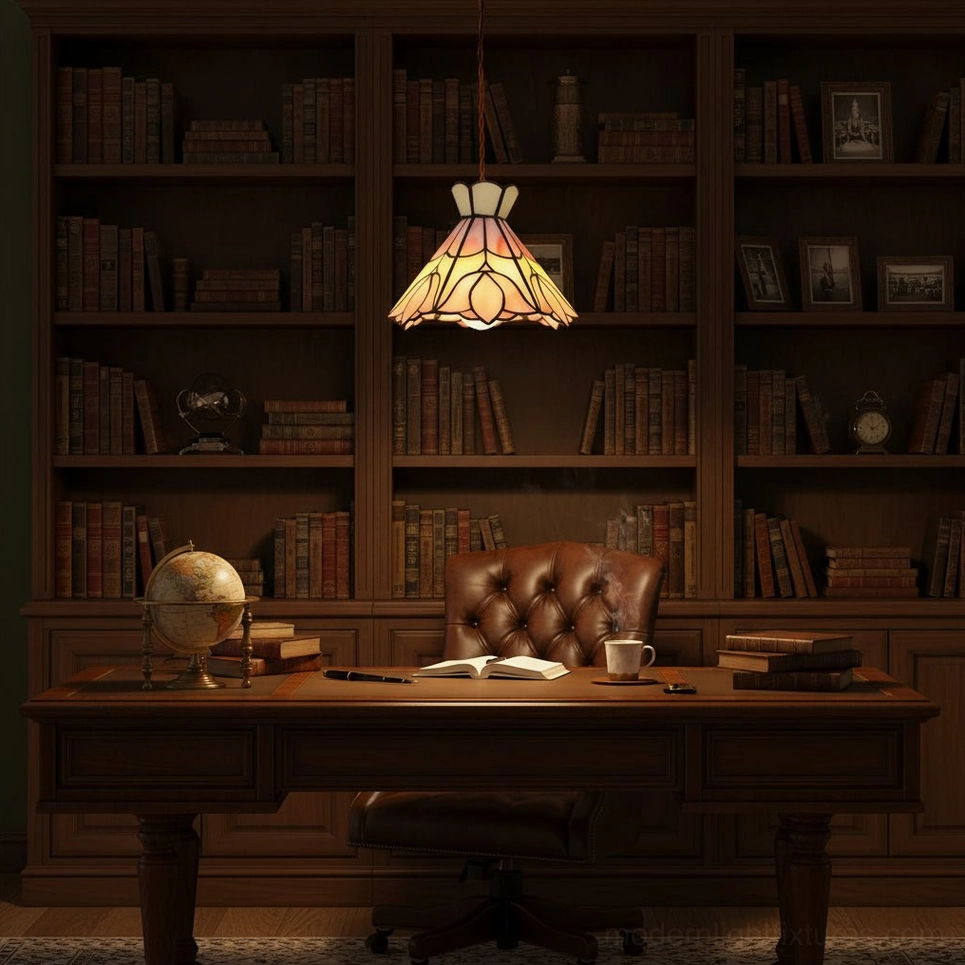 Serena Tiffany pendant light architectural ambient lighting installation residential interior showcase