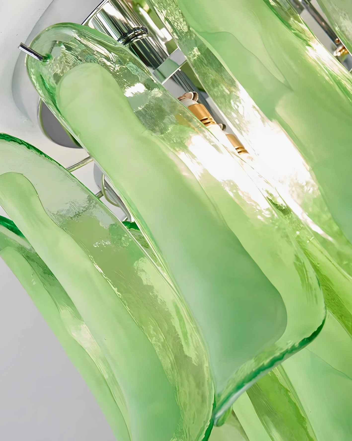 Layered glass petal ceiling light damp rated bathroom application