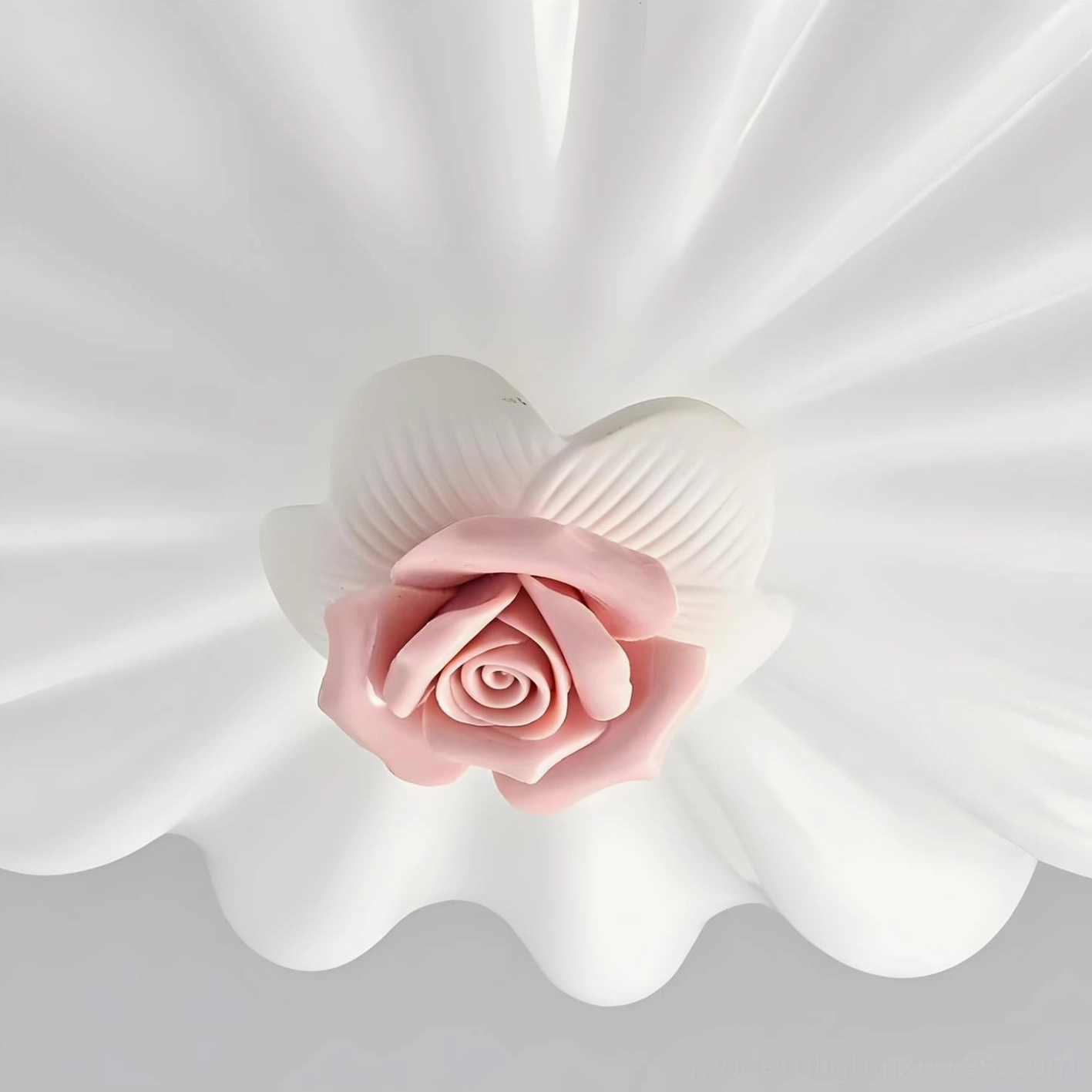 Belle Coquille white shell ceiling light fixture showing sculpted layers and organic form, architectural lighting design element