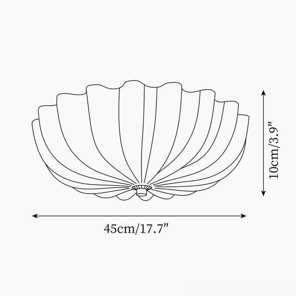 Jelly shell ceiling light technical specification diagram showing 45cm diameter and 10cm height proportions
