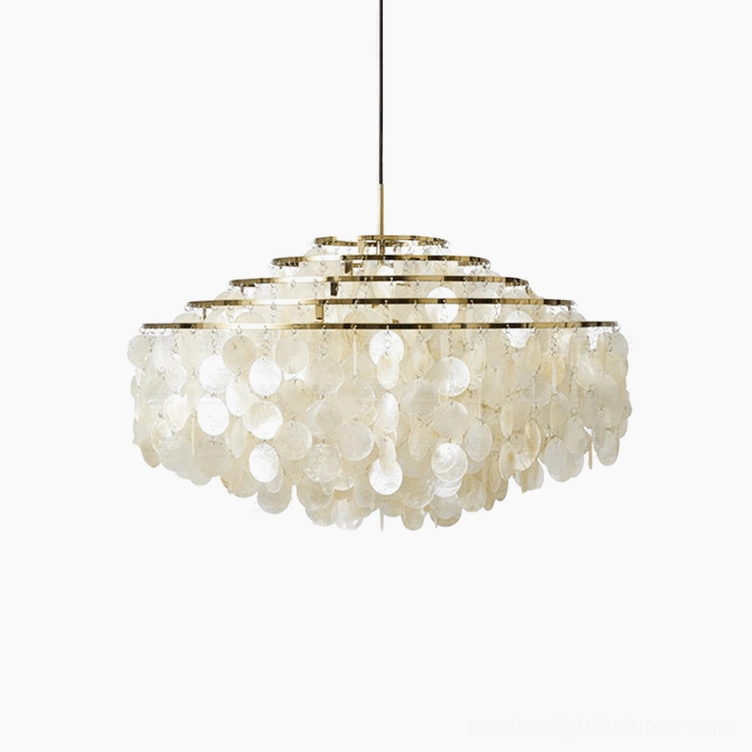 Shell pendant chandelier linear 100cm length for extended kitchen island installation
