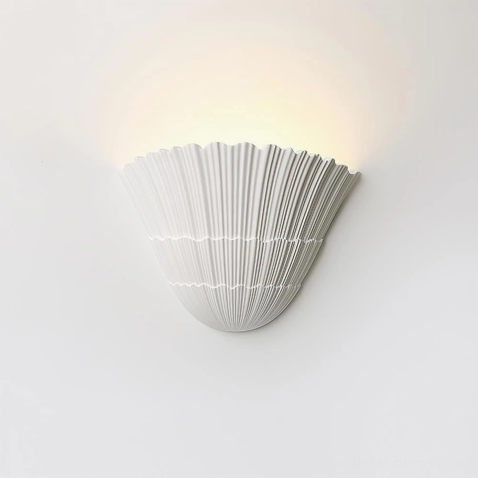 Modern coastal Shellora ceramic shell sconce accent wall lighting