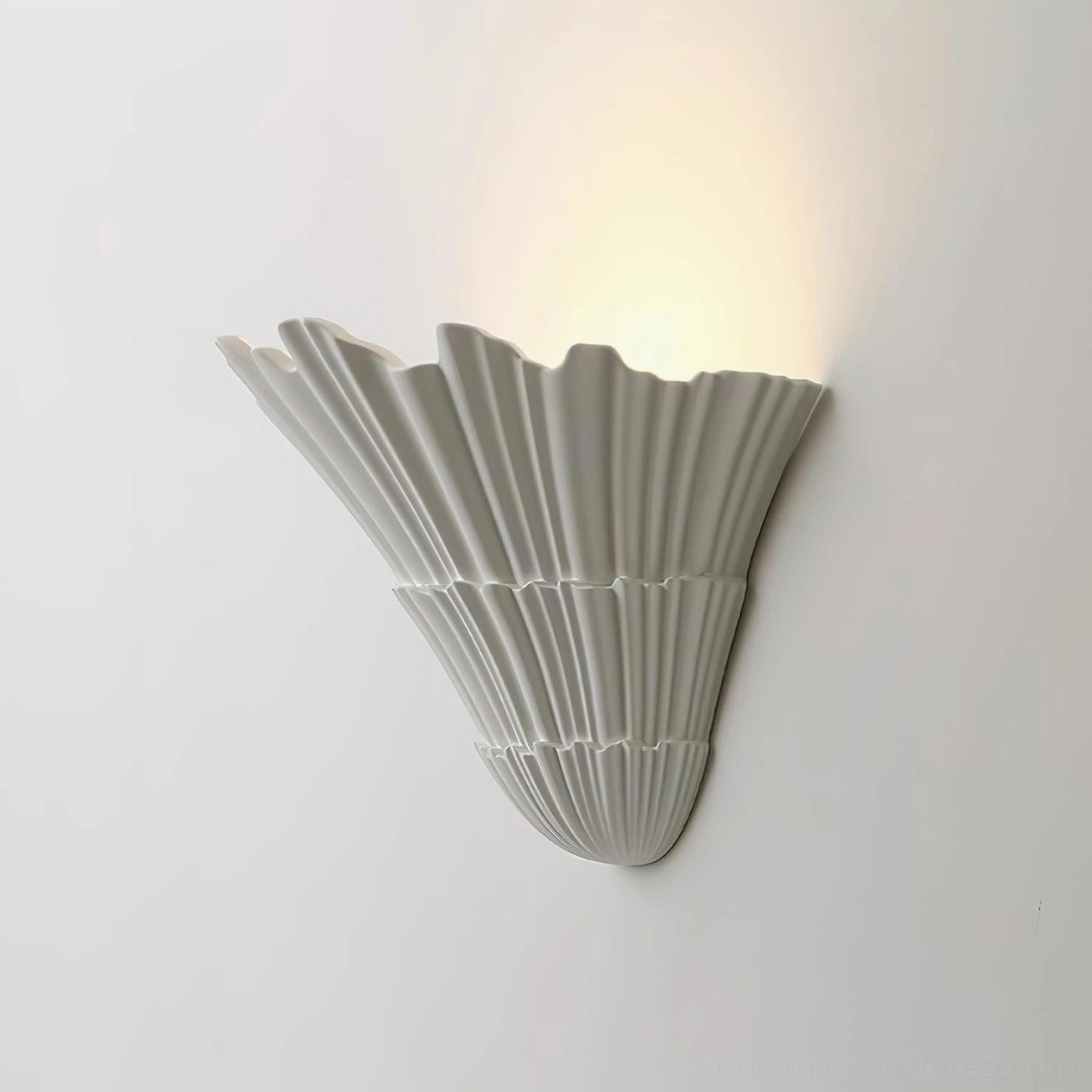 Shellora ceramic shell sconce organic natural design inspiration light