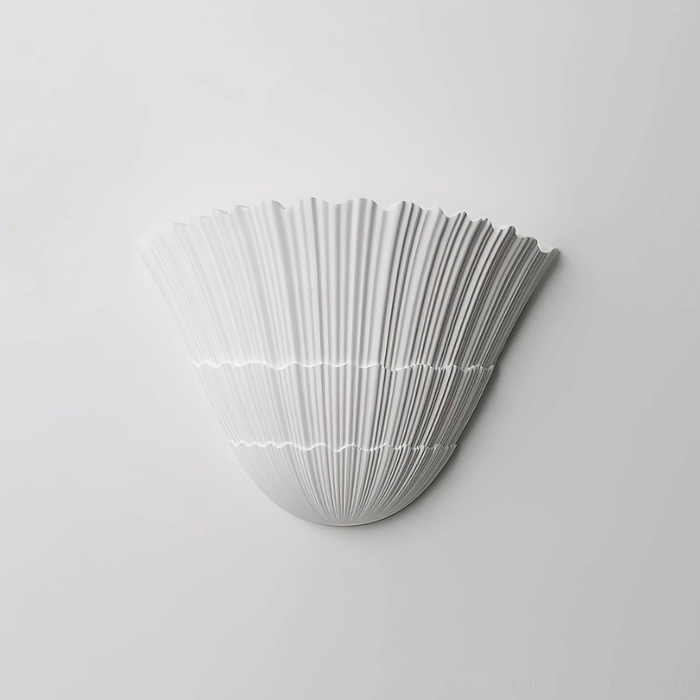 Sculptural Shellora ceramic wall sconce contemporary modern home decor