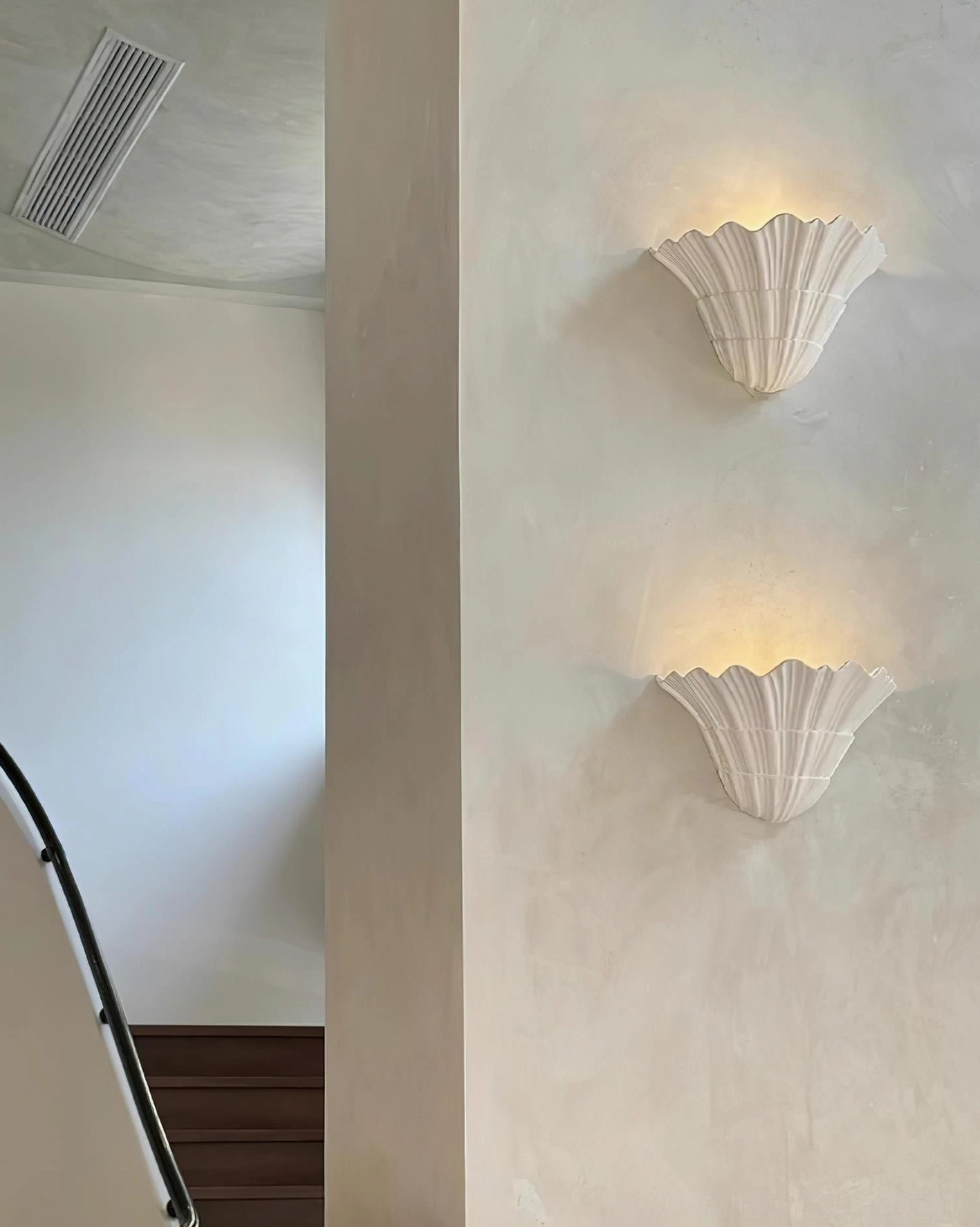 Shellora shell wall sconce direct front elevation modern design view