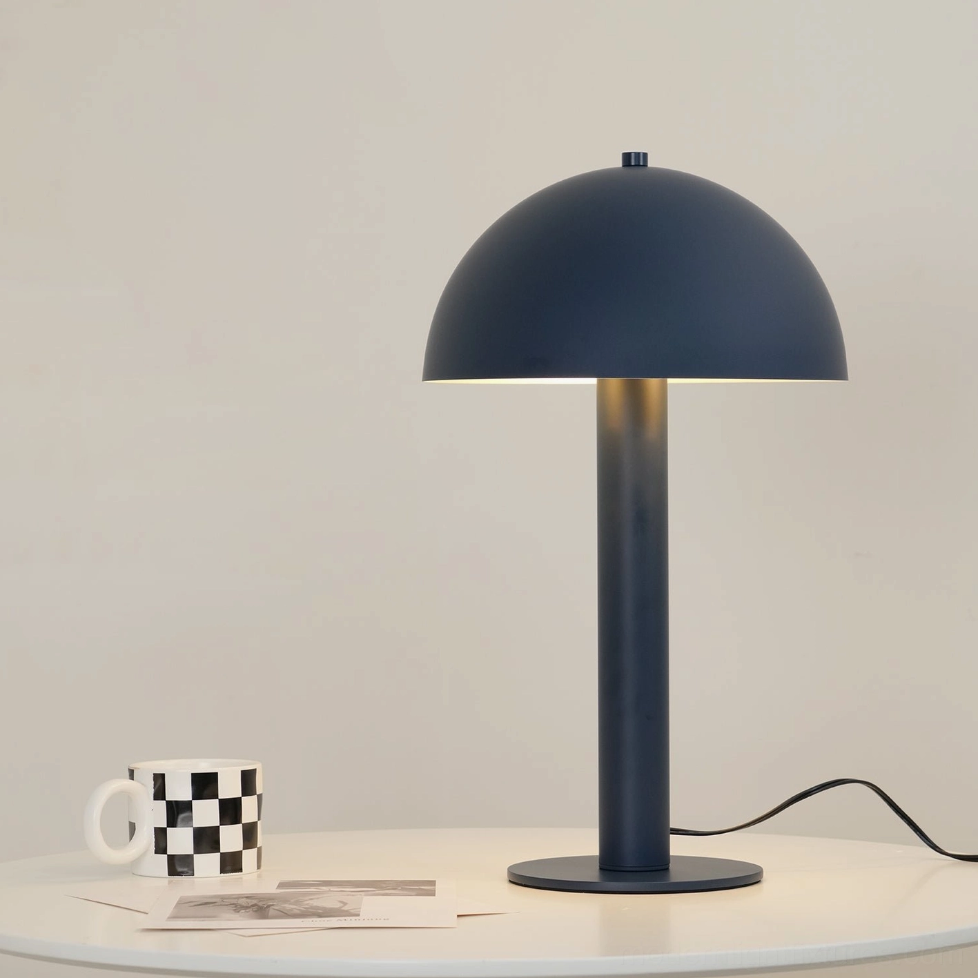 Mushroom lamp dome shaped silhouette artistic sculptural table lighting design