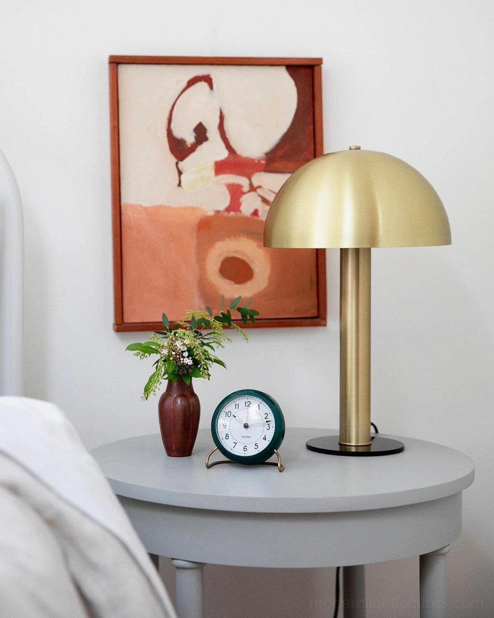 Modern mushroom table lamp 59-inch power cord extended reach outlet flexibility