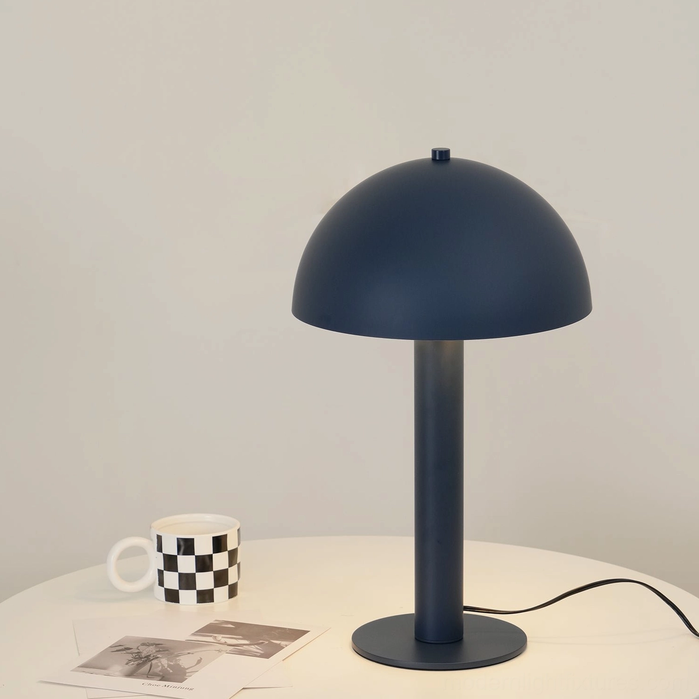 Mushroom table lamp metal construction durable quality indoor lighting fixture