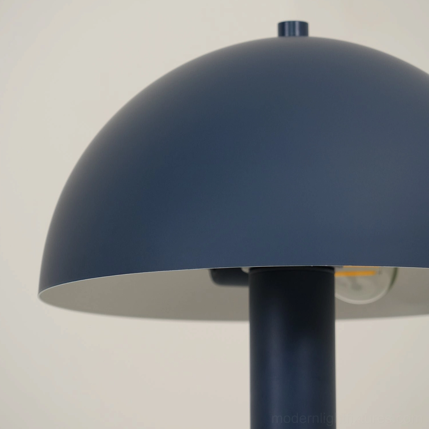 Navy blue mushroom lamp bedroom ambient lighting soft glow relaxation space