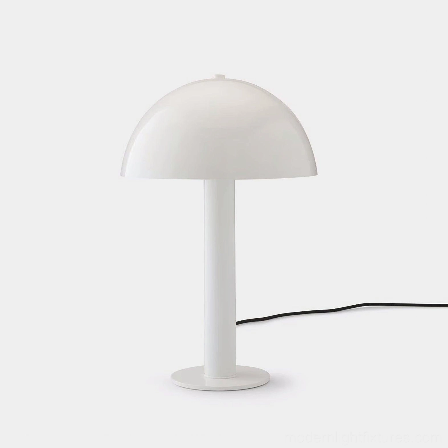 Matte white mushroom lamp clean contemporary lines minimalist home decor accent