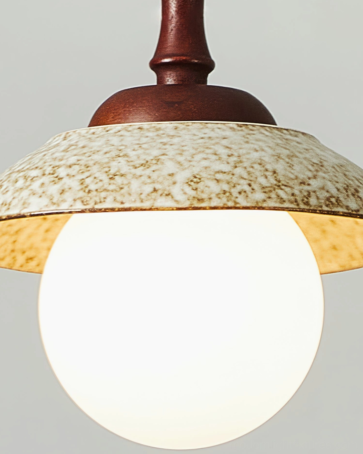 Sienna pendant light bottom view - G9 socket and light diffusion pattern