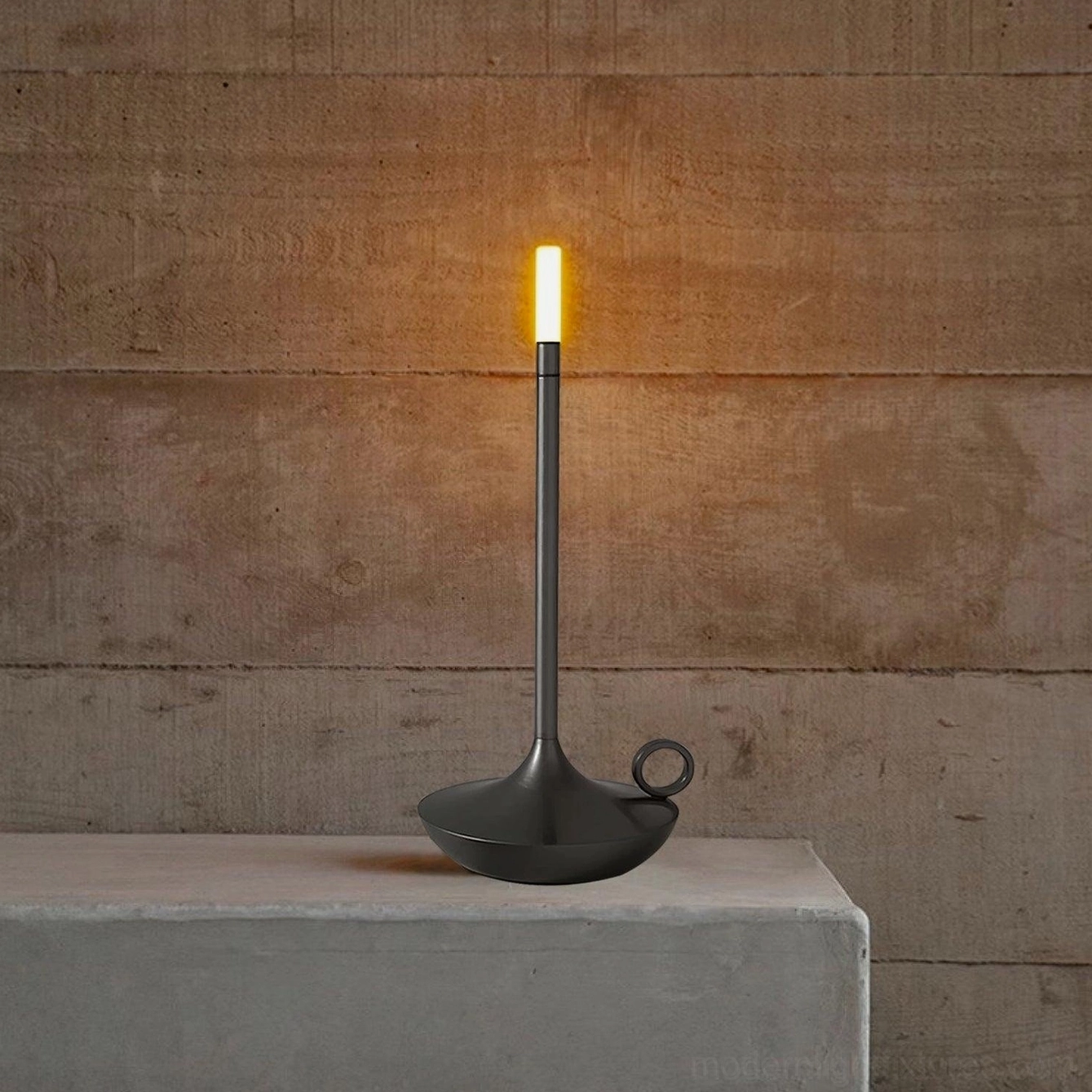 Modern touch control LED candle table lamp featuring silent switch mechanism perfect for bedside placement