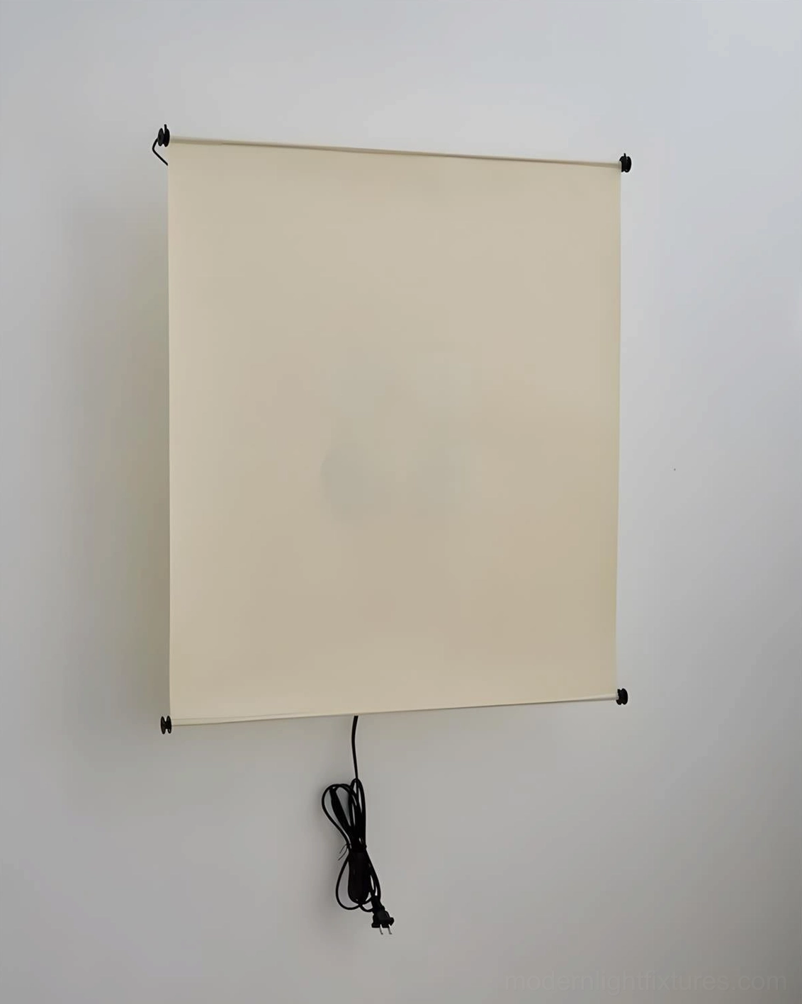 Silque Washi wall sconce product comparison and sizing detail, contemporary minimalist design with visible cord and metal framework