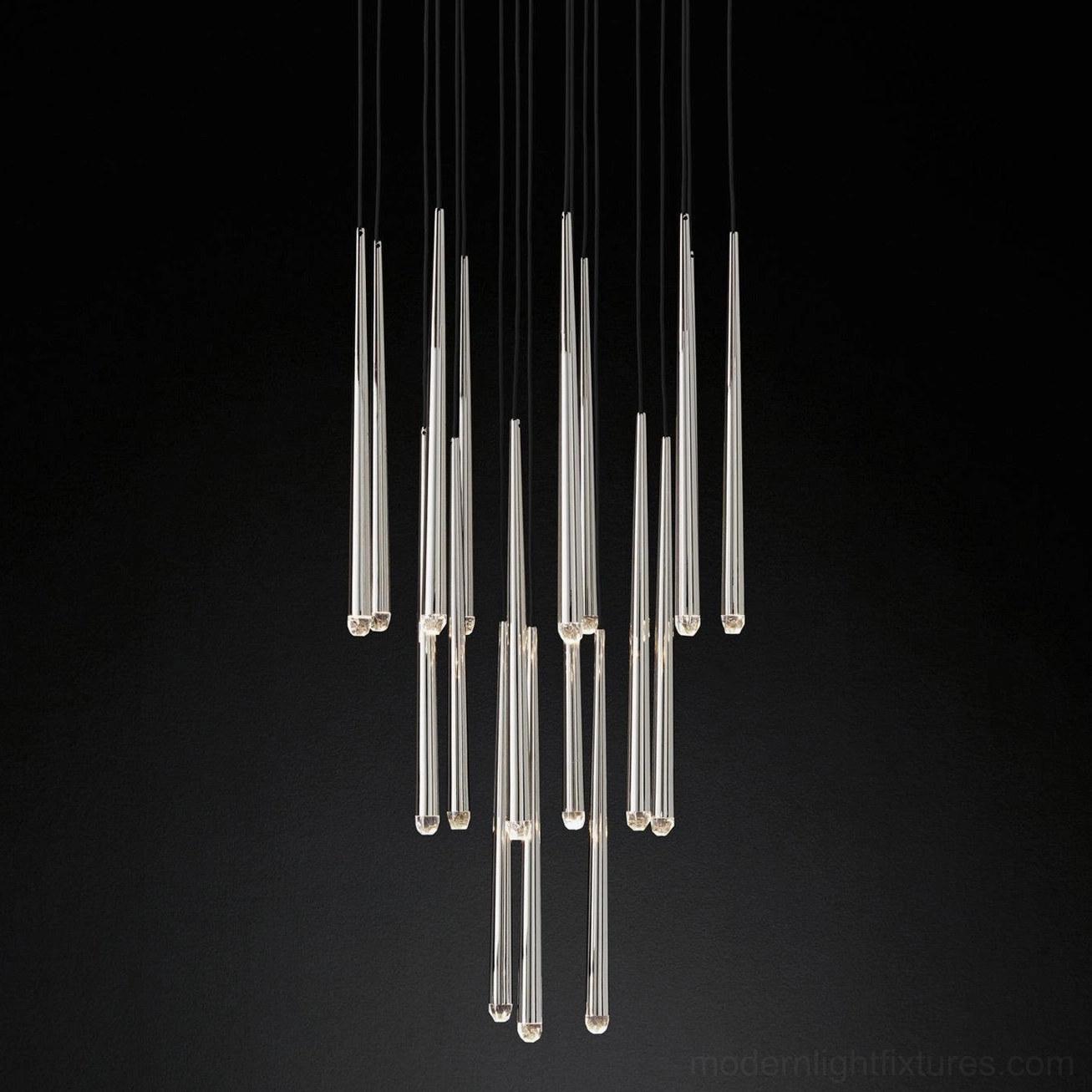 Silver finish cluster chandelier 18 head contemporary lighting