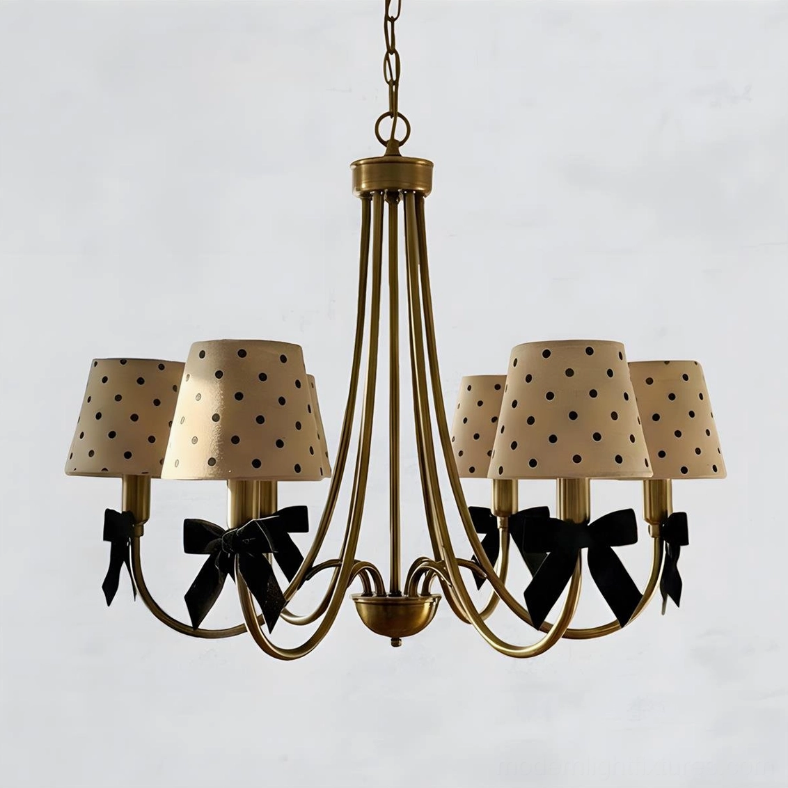 6-head dot chandelier in copper beige finish - luxury chandelier lighting solution