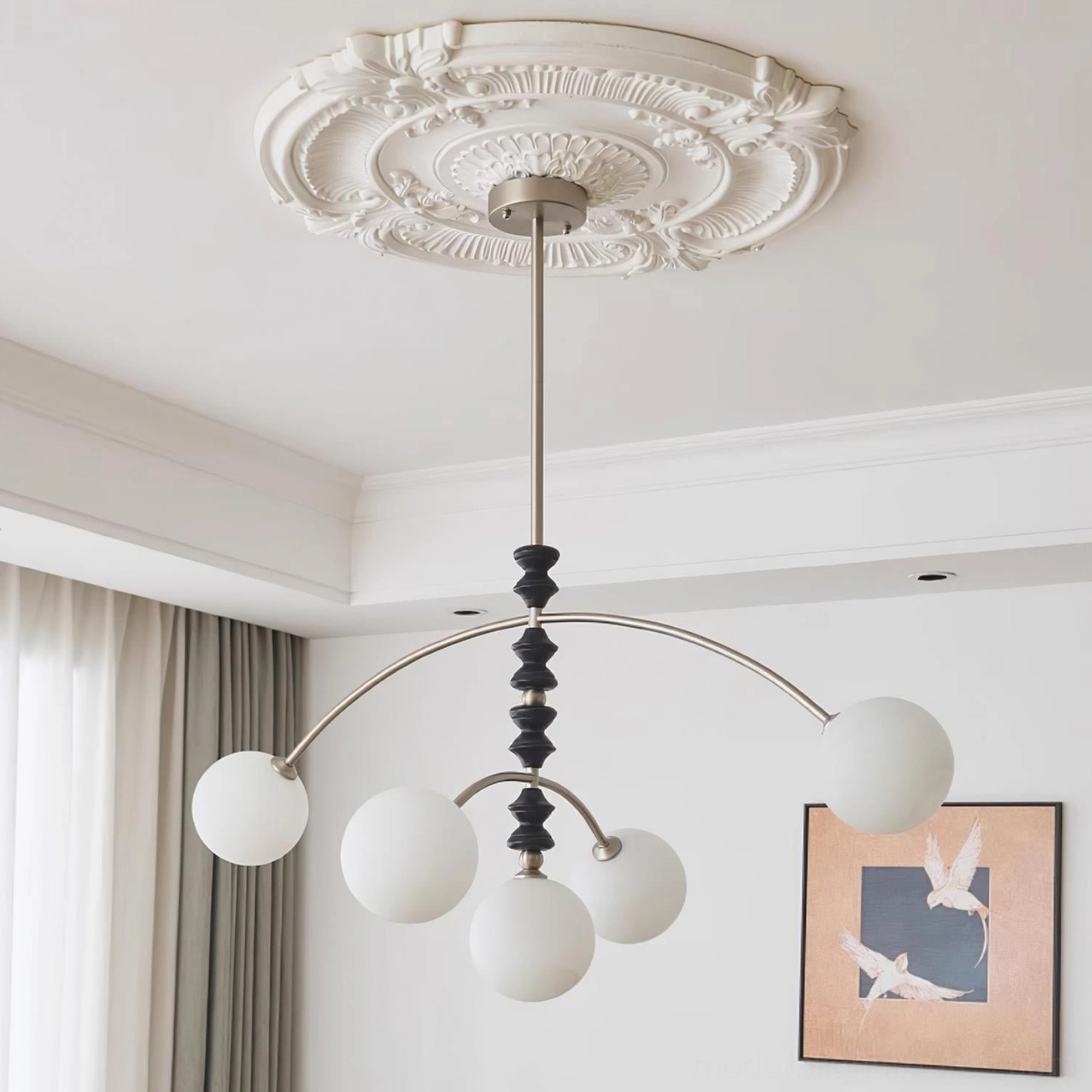 Sloane arc pendant light fixture interior design showcase modern aesthetic