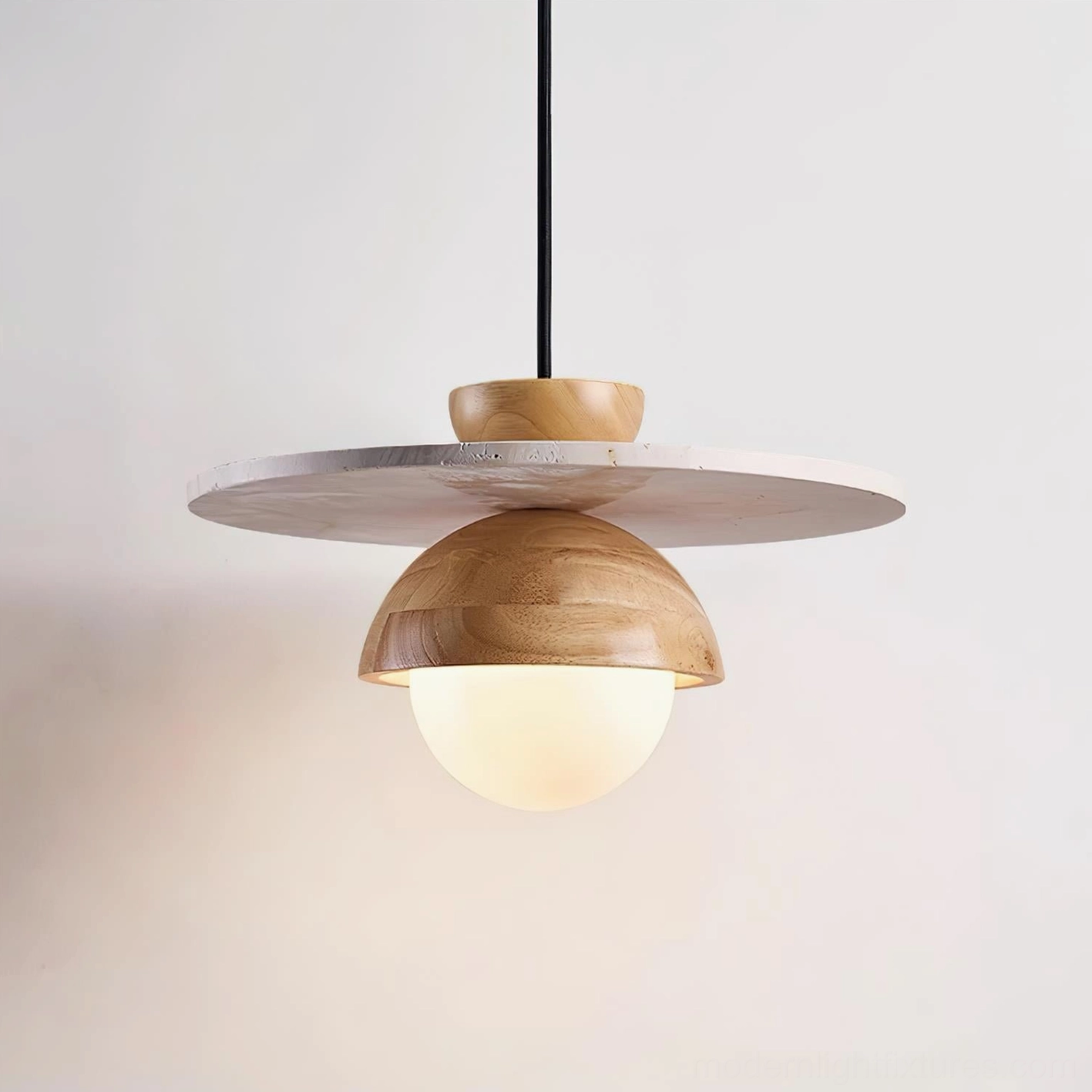 Modern pendant ceiling light showing sloped ceiling installation compatibility feature