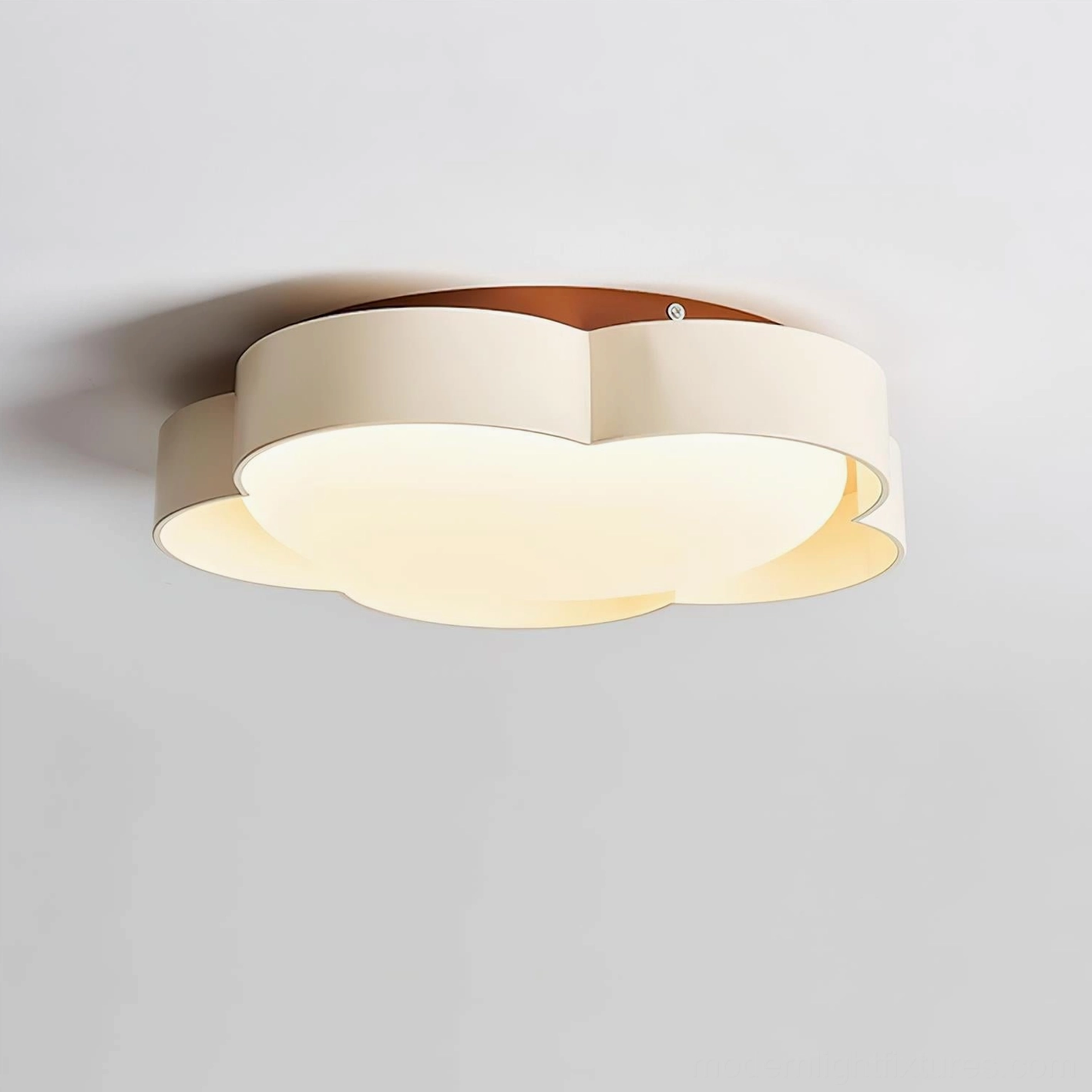 Small 25cm beige modern ceiling light fixture - flower flush mount for accent lighting