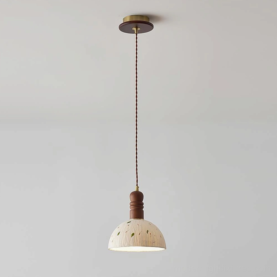 Small dome pendant lamp 20cm diameter suspended alone, compact pendant light solution