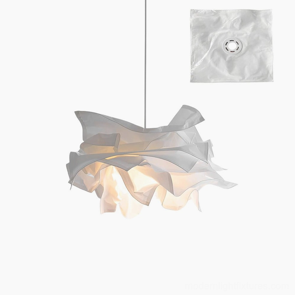 Small handcrafted paper pendant light 42cm - 16.5 inches ideal for bedroom and office spaces