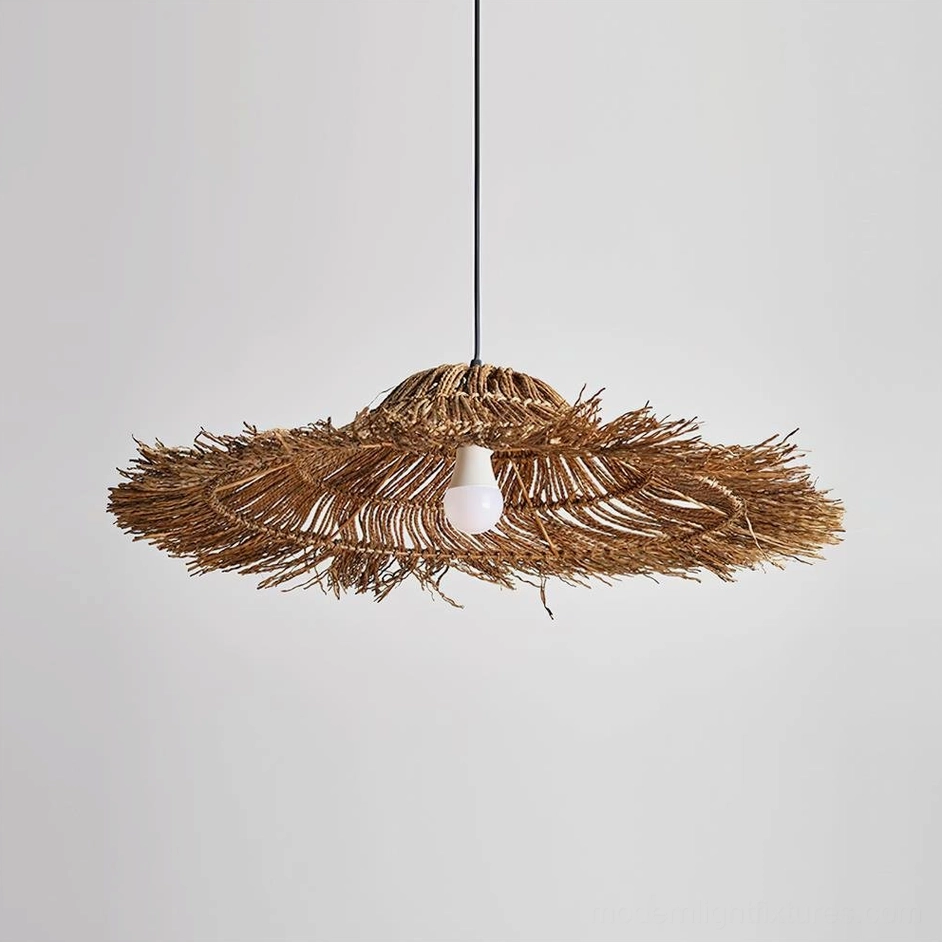 Small 60cm diameter natural rattan pendant shade, front-facing product view showing woven texture and light diffusion quality