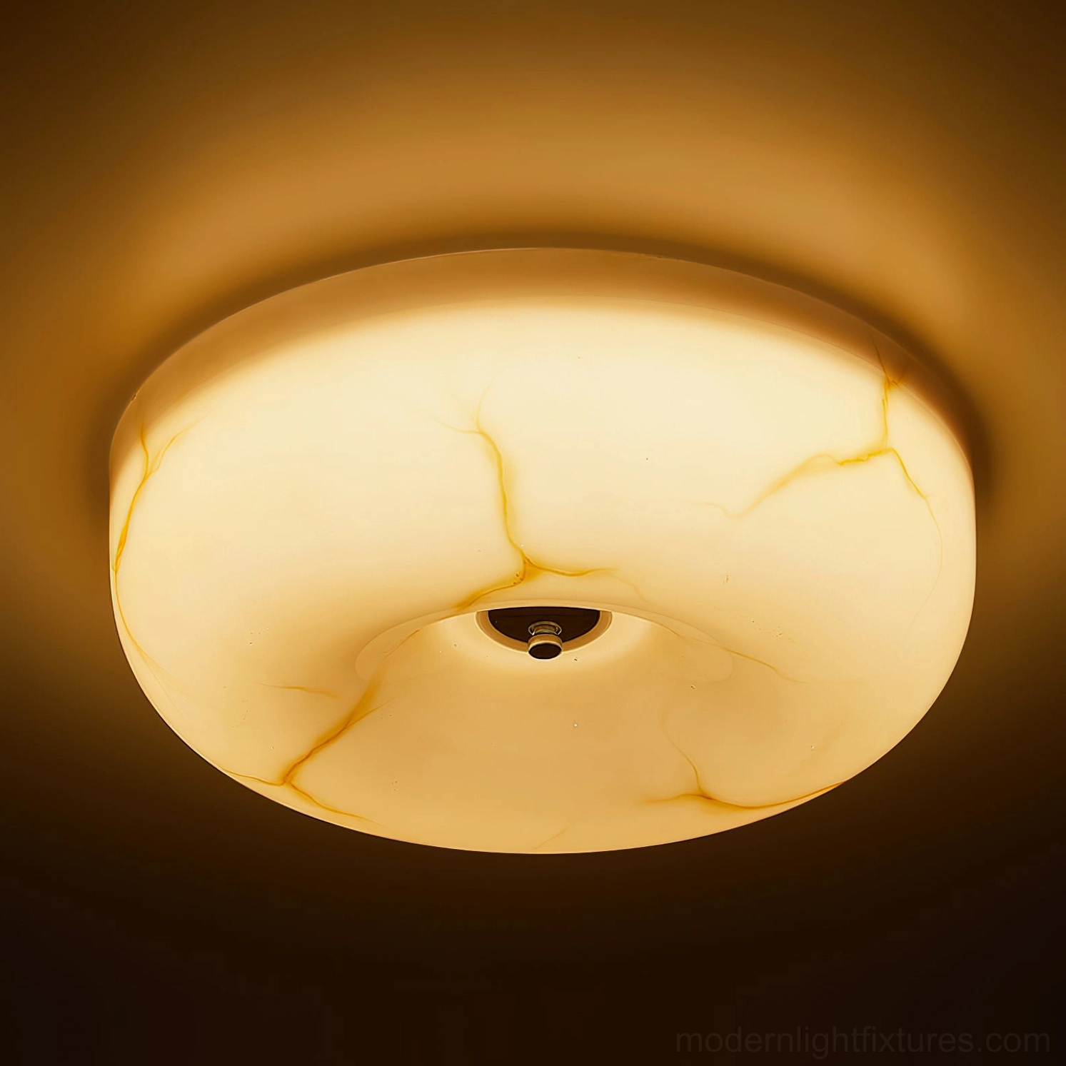 Solara amber flush mount ceiling light 32cm diameter modern minimalist lighting design
