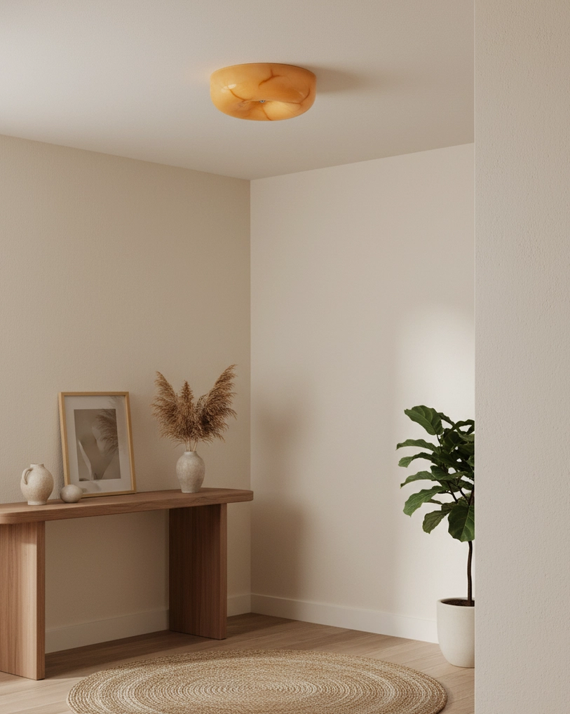 Solara modern ceiling light fixture with integrated LED warm white 3000K color temperature