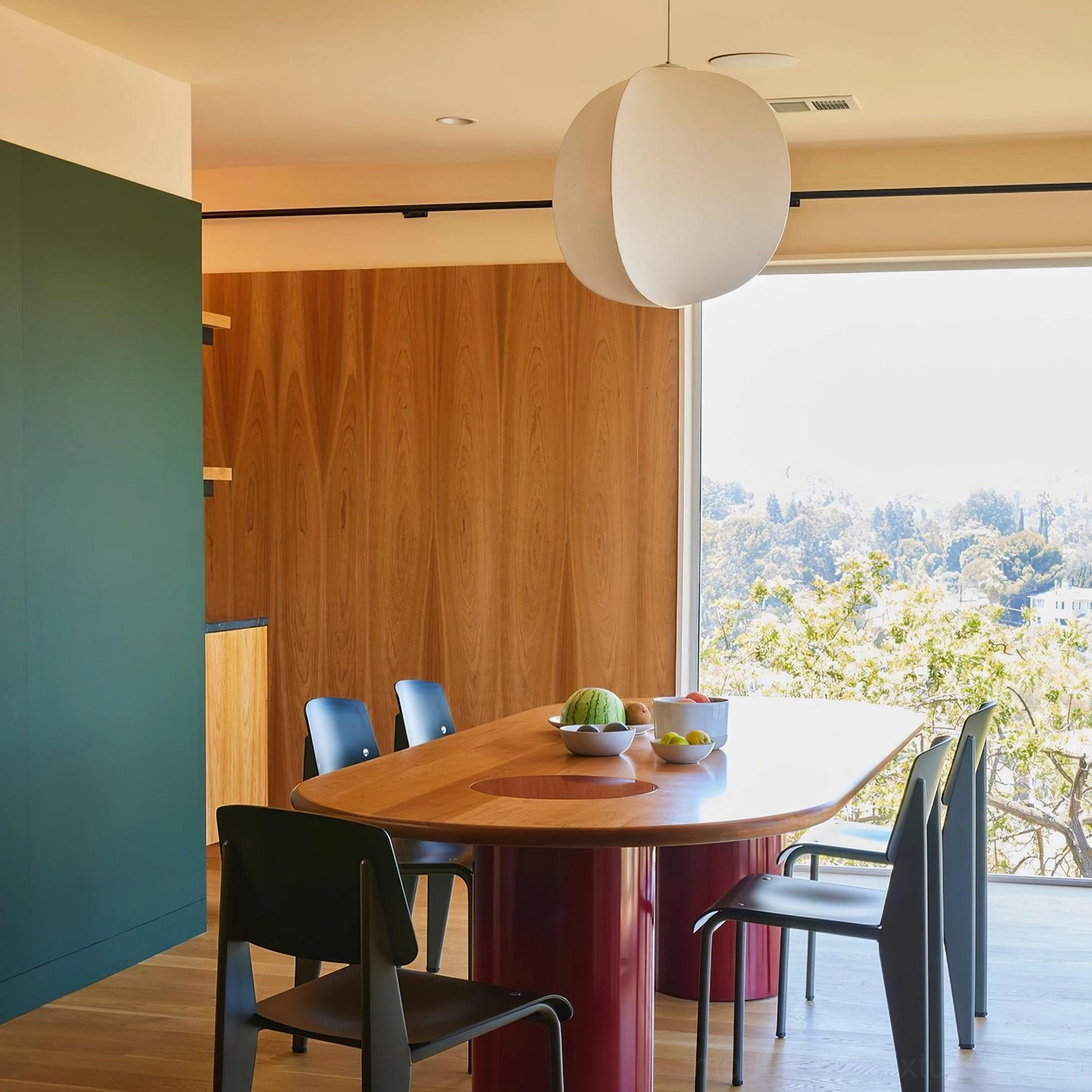 Solaria pendant light Model A tall slender design accent lighting hallway