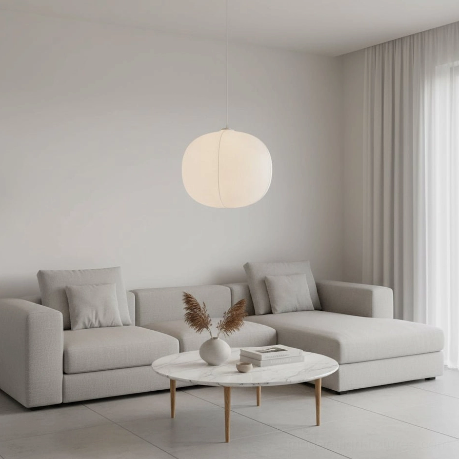 Solaria white pendant light bedroom soft ambient lighting sleep sanctuary