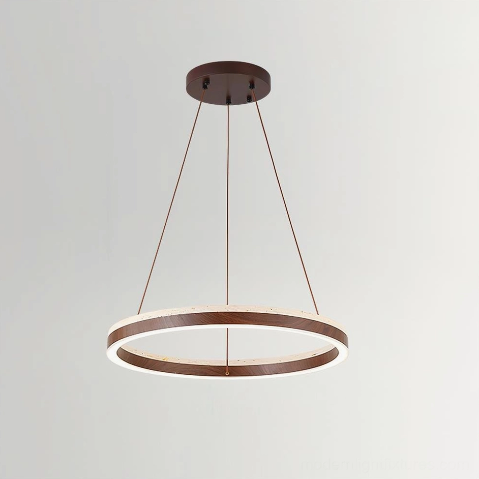 Solaro LED ring pendant light modern chandelier natural stone contemporary design