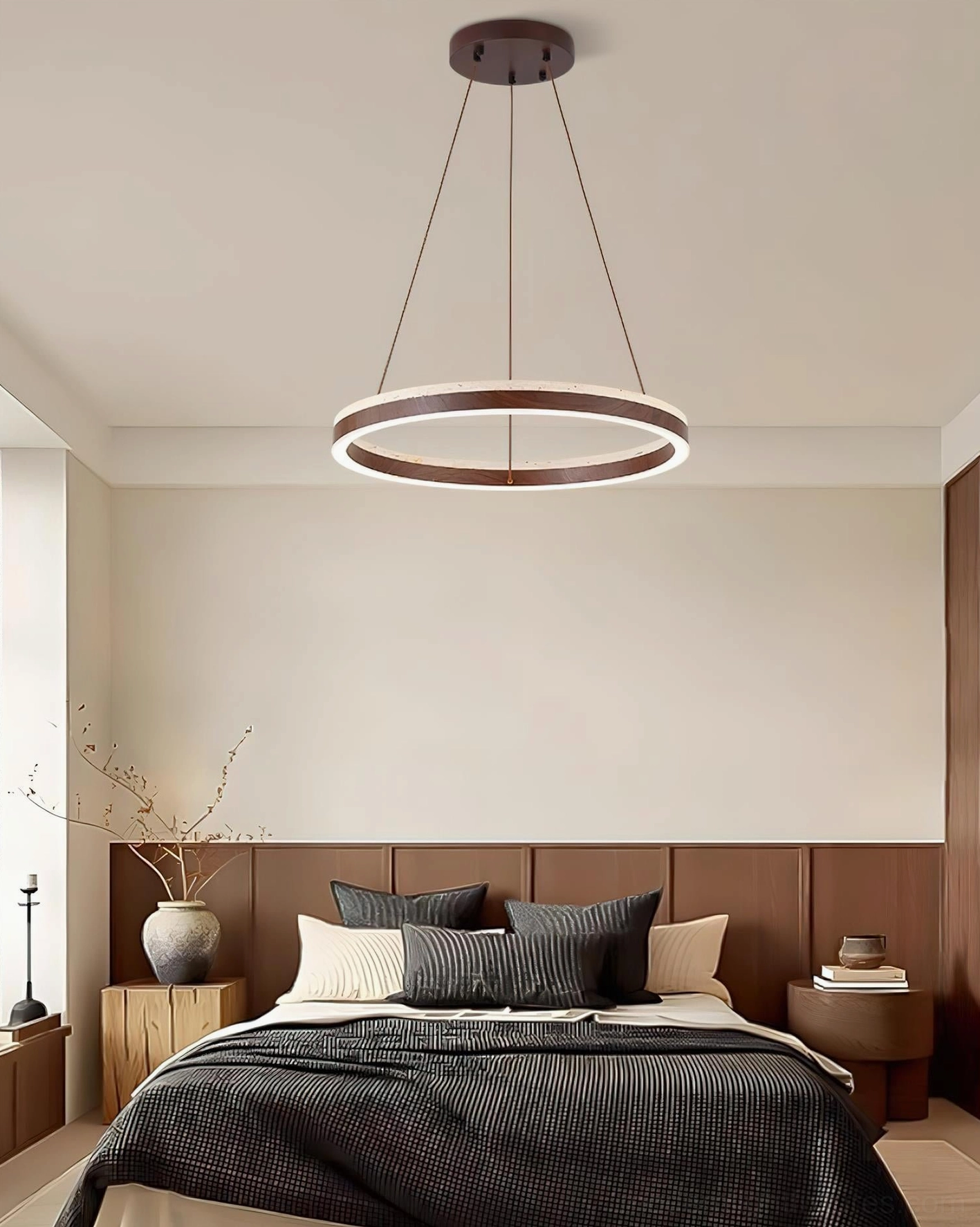 Solaro modern ring LED pendant chandelier warm light interior ambiance lighting design