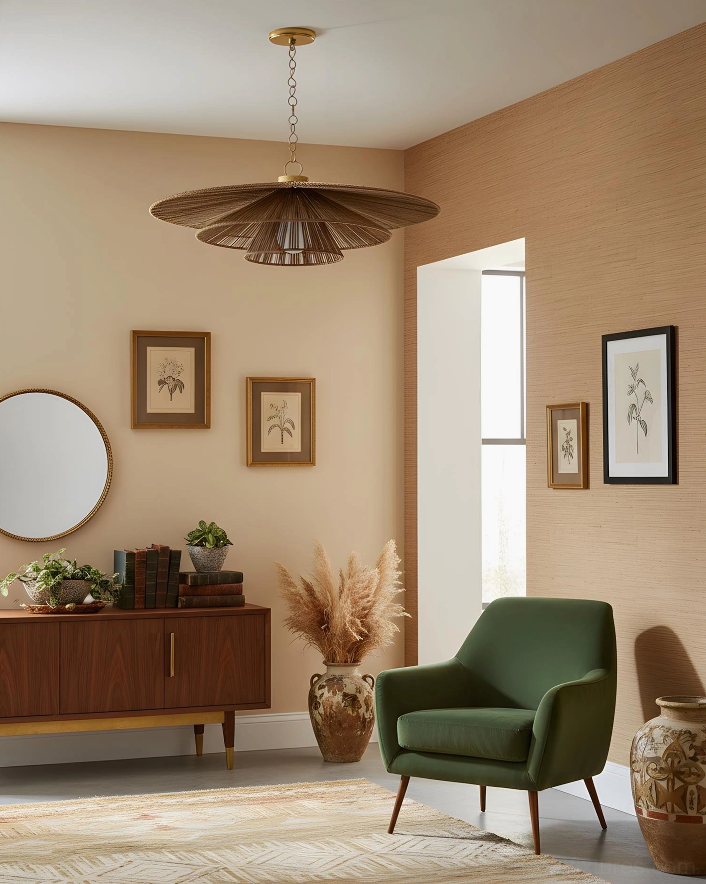 Solayne hemp rope tiered chandelier brass gold hardware and adjustable chain suspension system detail