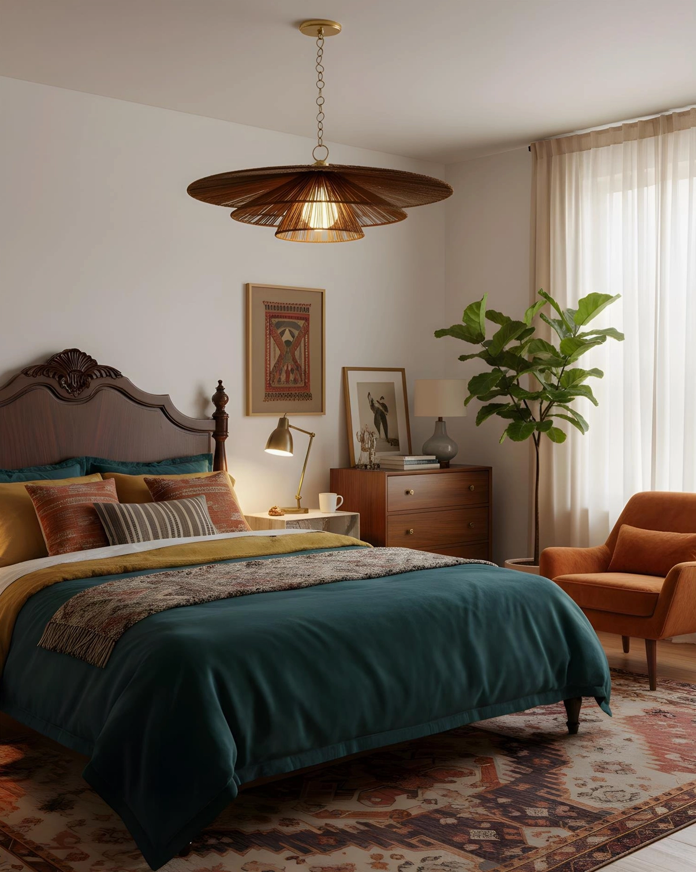 Solayne hemp rope tiered pendant chandelier warm gold and brown finish color showcase detail